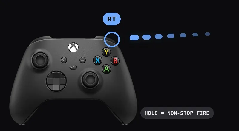 Holding RT on an Xbox controller fires on repeat